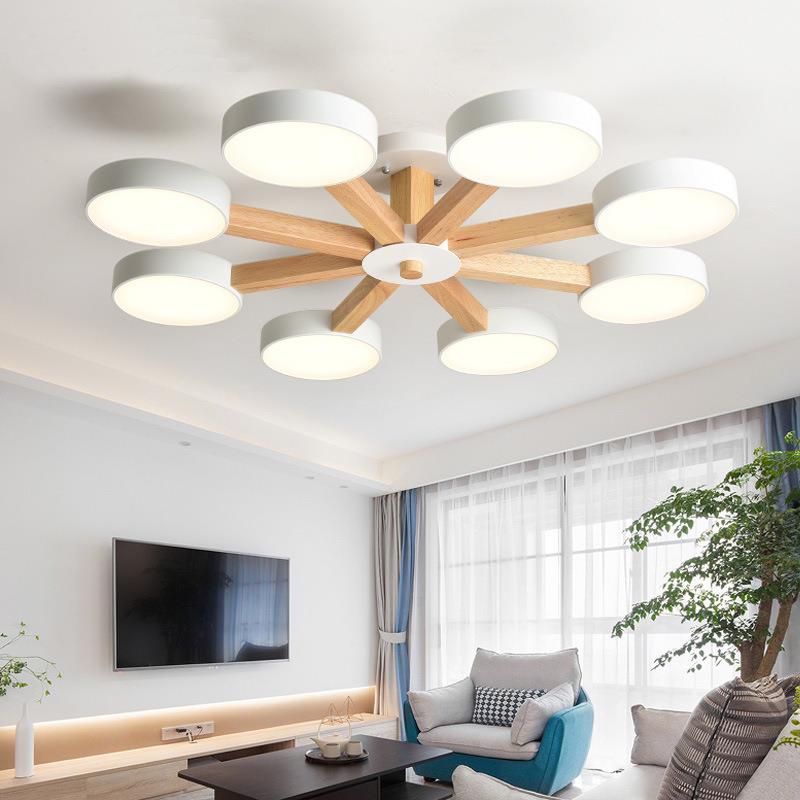 北欧吊灯木艺创意马卡龙客厅简约现代风格卧室吸顶灯具个性餐厅灯