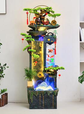 假山喷泉客厅鱼缸摆件水景观办公室流水生财风水轮循环水鱼池