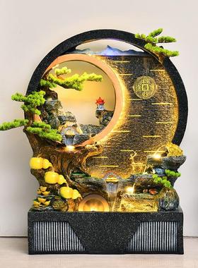 水幕墙假山喷泉循环流水落地摆件景观阳台酒店办公室屏风装饰礼品