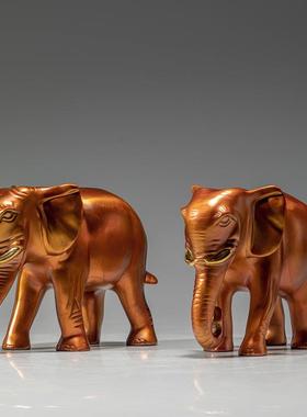 铜金岁月如意吉象黄铜摆件酒店大堂客房柜台彩铜大象铜工艺品摆件