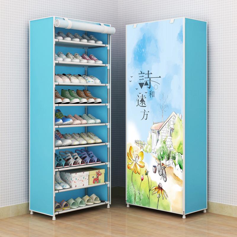 带拉链 雅锐凡组合鞋架简易布鞋柜多层收纳柜宿舍学生鞋架防尘图片