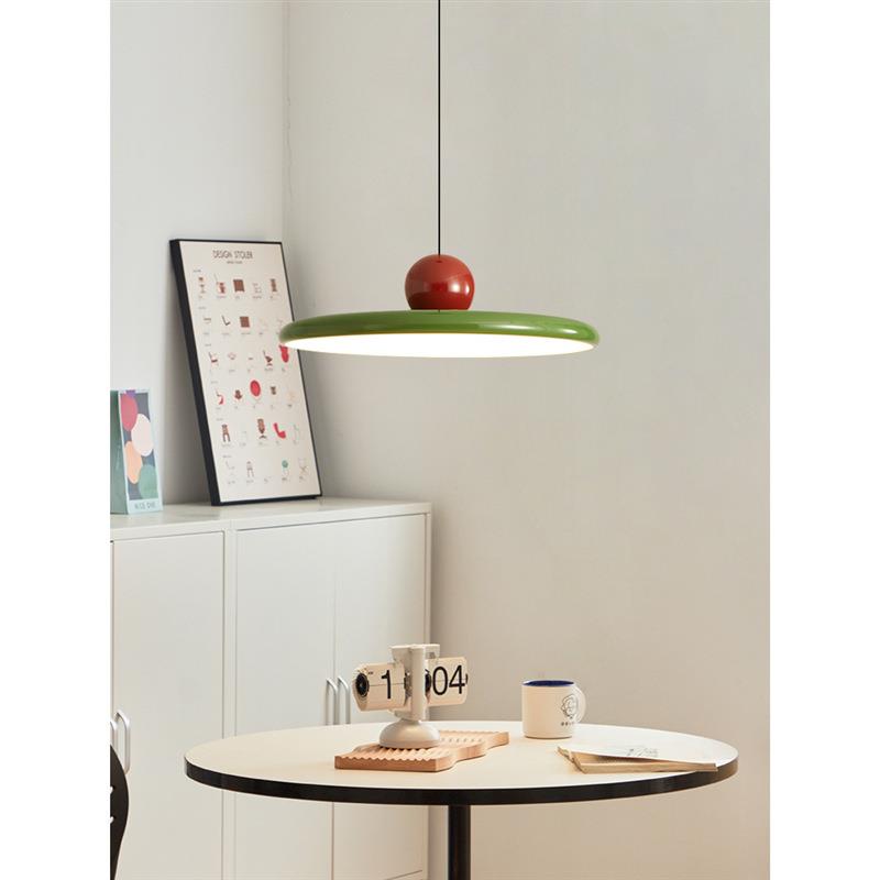 复古餐厅吊灯北欧包豪斯侘寂风卧室奶油风饭桌简约飞碟吧台灯吊灯