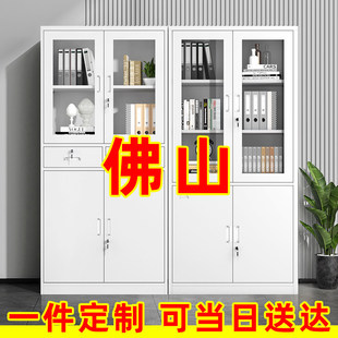 佛山钢制文件柜办公室铁皮柜资料柜档案柜带锁储物柜财务凭证柜子