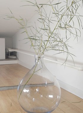 OOOO马醉h木吊钟大肚瓶落地花瓶手工锤纹玻璃花瓶