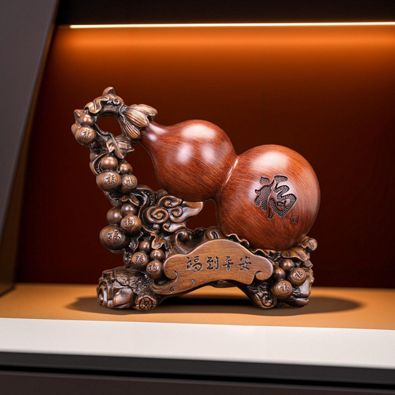 到葫芦摆件开业礼物家居客厅玄关酒柜装Q饰品乔迁新居礼品