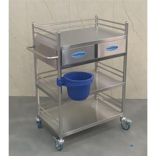 加厚不锈钢器械台双抽器械车手术车治疗车换药车美容仪器车手推车