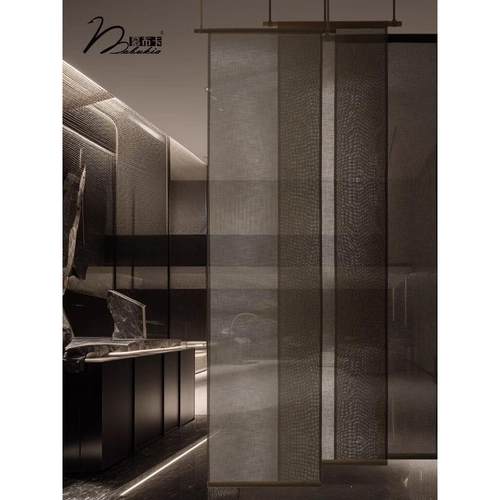 慕布卡MOBUKIA棉麻质感隔断帘玄关客厅阳台卧室柜子半透半遮定制