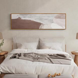 现代简约轻奢抽象温馨横幅晶瓷画儿童房间装饰画卧室床头挂画壁画