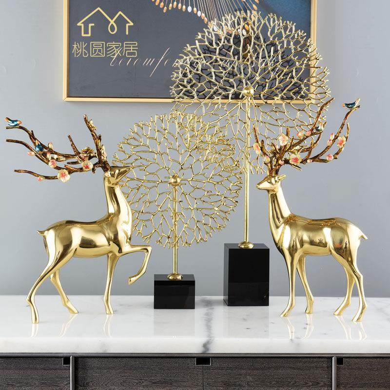 纯铜梅花鹿招财摆件客厅玄关柜摆设酒柜电视柜家居铜鹿装饰品,家居饰品,装饰摆件,淘宝优惠券,粉丝福利购,淘宝优惠卷