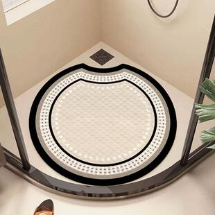 圆形浴室地垫扇形弧形淋浴房卫浴浴室防滑垫化妆室防摔脚垫家用