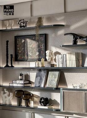 一匚 中古侘寂风覆古装饰画烛台花器装饰 样板间书房展示架摆件