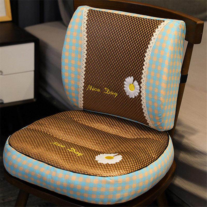 坐垫护腰靠枕靠背垫办公室久坐椅子夏季凉席座垫汽车座椅加厚垫子