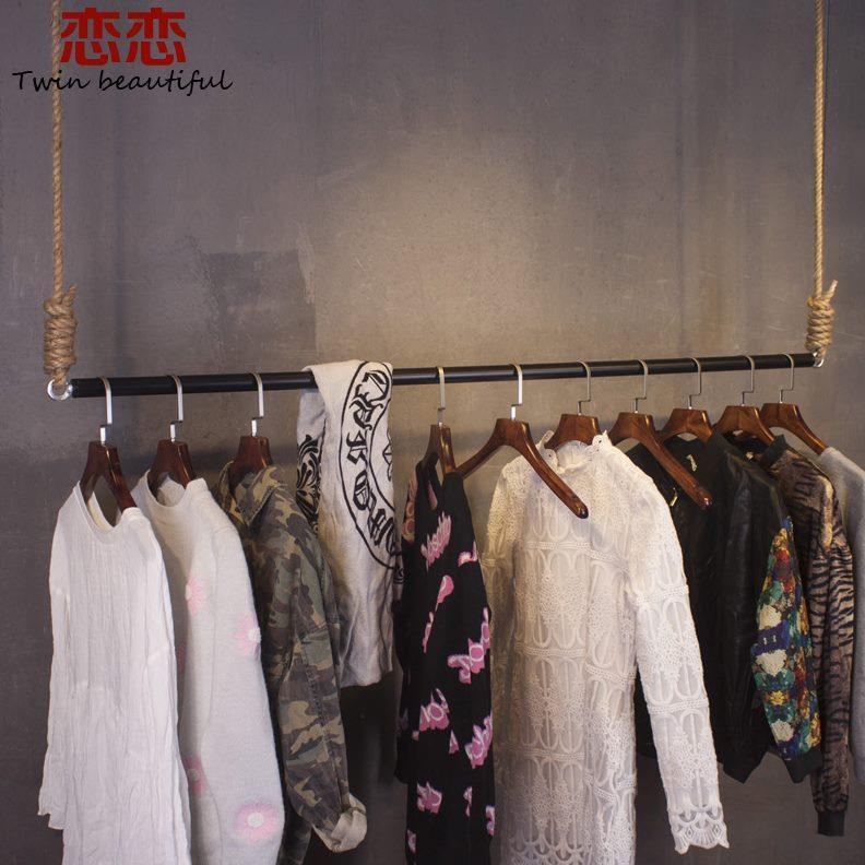 服装店展示架覆古个性吊架悬挂衣架铁艺 童装吊顶挂衣服陈列组合