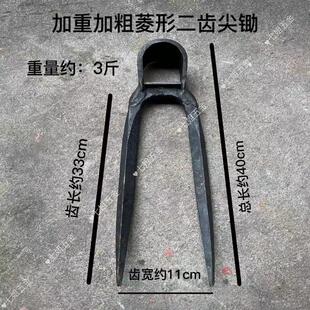 手工锻打加厚全钢老式长把小铁耙开荒种菜拉刨花挖桩锄头农用工具