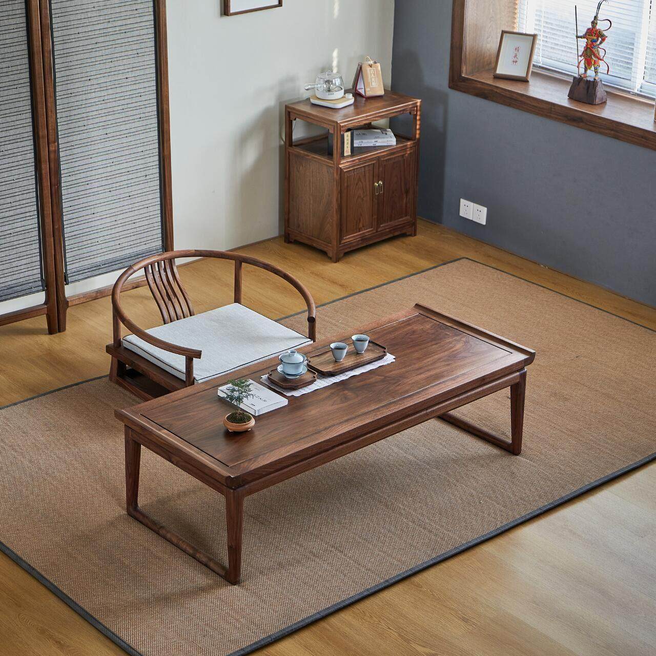 北美黑胡桃木榻榻米茶桌椅组合阳台移动小型茶台禅意白蜡木飘窗桌,住宅家具,家用茶台/茶桌,淘宝优惠券,粉丝福利购,淘宝优惠卷