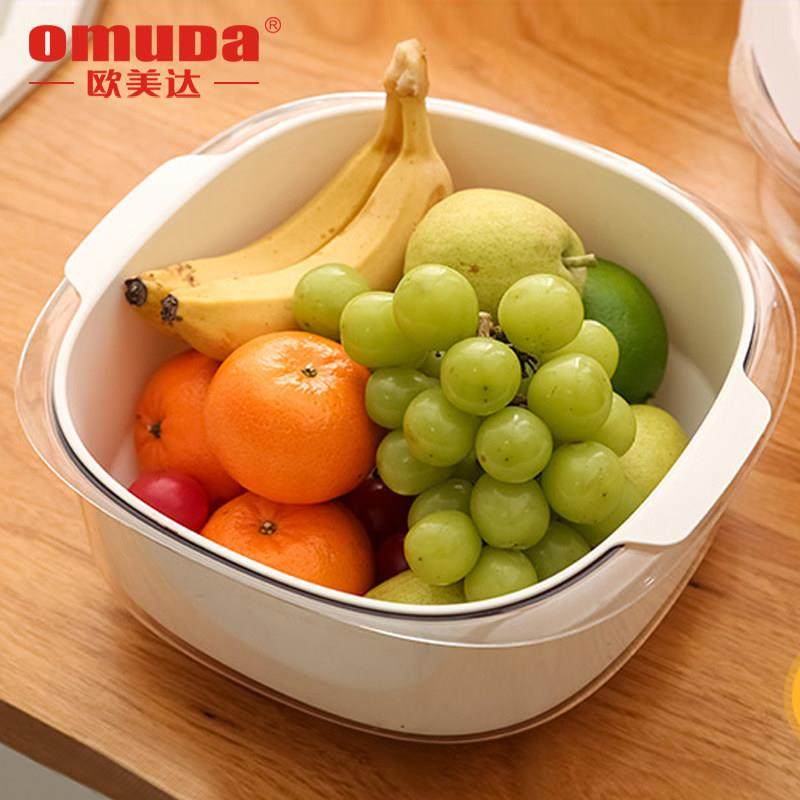 欧美达食品级PP双层沥水篮,餐饮具,洗菜盆/沥水篮/漏水筛,淘宝优惠券,粉丝福利购,淘宝优惠卷