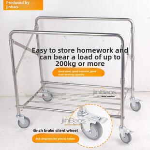 折叠亚麻推车酒店客房服务推车酒店清洁推车不锈钢推车储存布袋脏