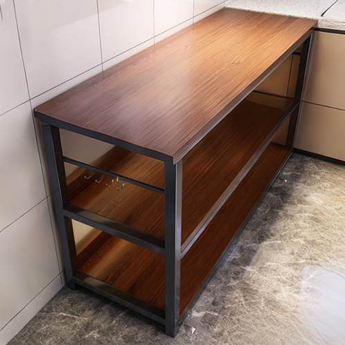 厨房切菜桌落地置物架多层微波炉烤箱收纳层架多功能餐边收纳柜淘