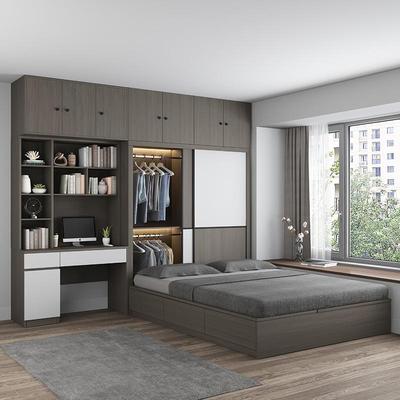 榻榻米床衣柜一体卧室小户型组合现代简约塌塌米全实木储物儿童床