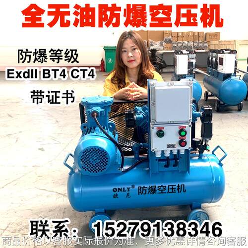 防爆式全无油润滑空压机无油空压机厂家热销供应