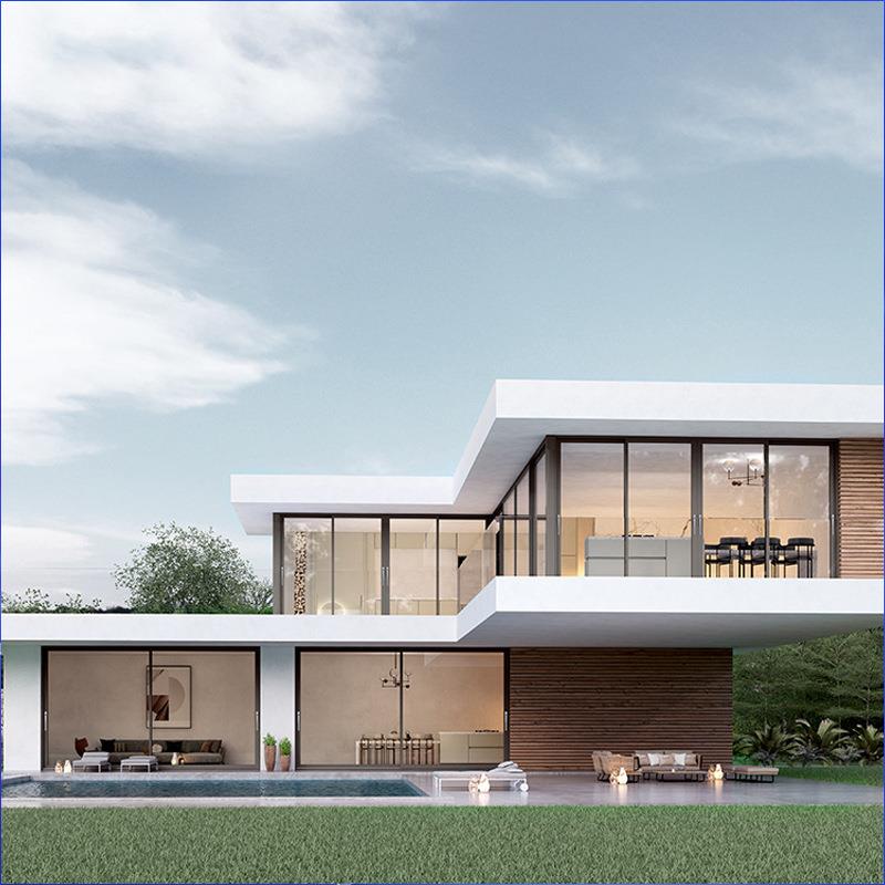 佛山铝合金极窄边框中空玻璃推拉门现代庭院别墅隔断移门