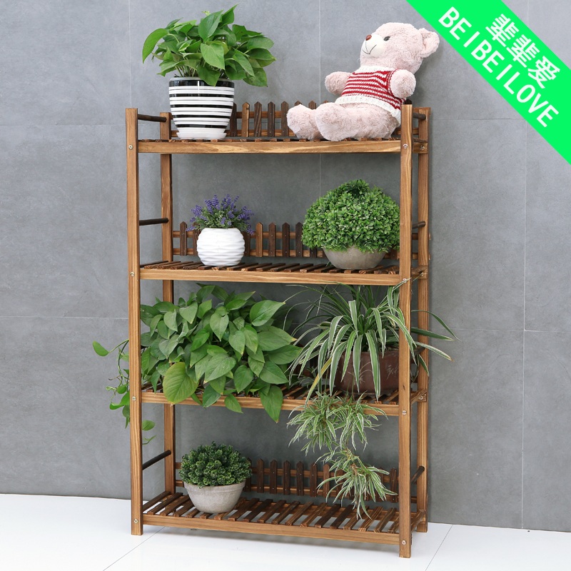 防腐实木客厅阳台花架子多肉绿萝架室内铁艺爬藤架植物种植花盆架