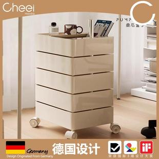 德国Cheei|移动旋转柜桌下收纳柜零食化妆品收纳小推车抽屉边柜子