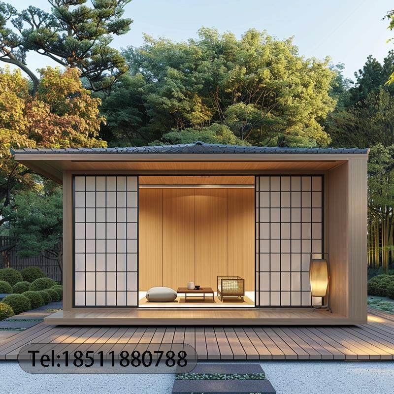 别墅庭院中式凉亭木屋茶室异型木屋装配式凉亭组装茶室定制施工