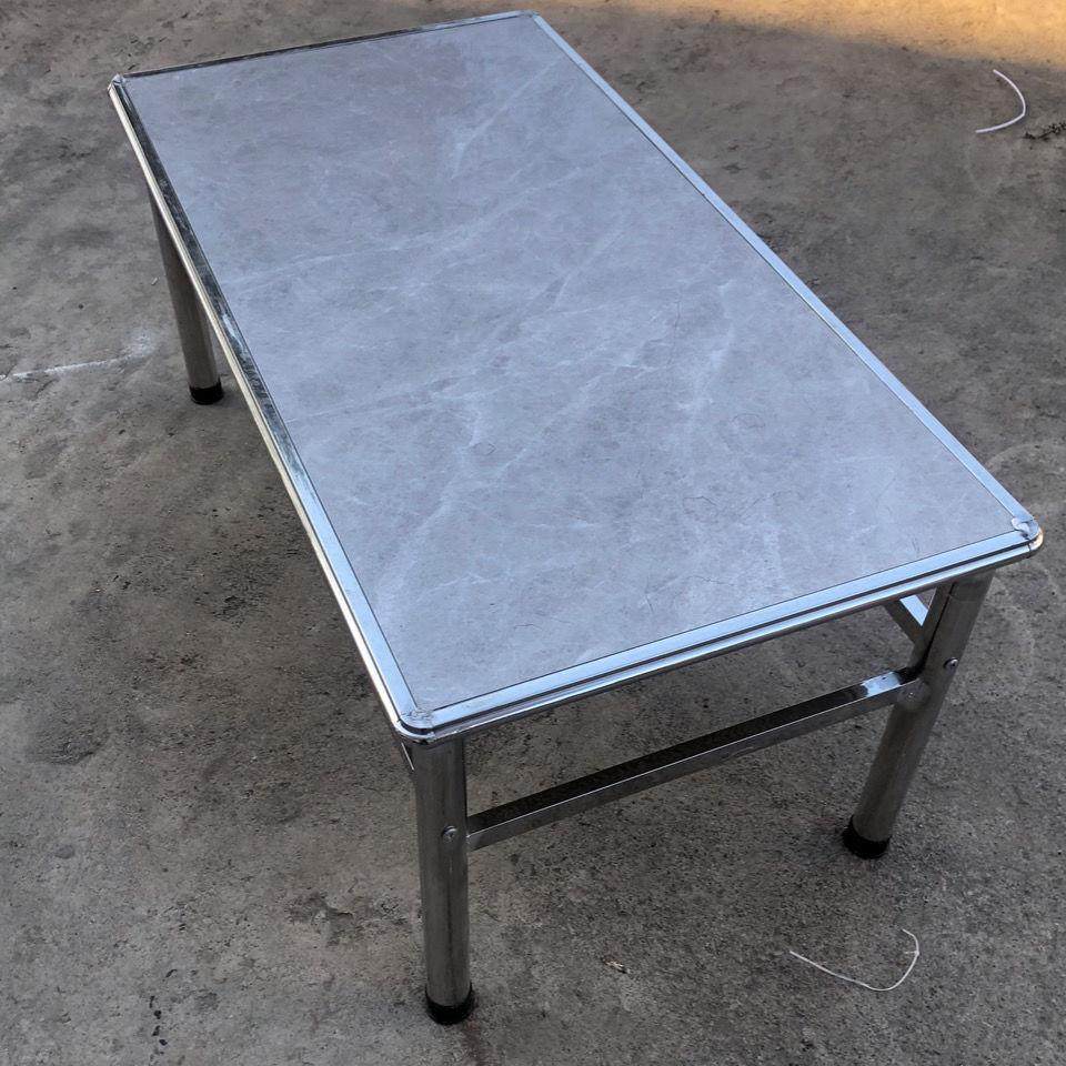 不锈钢桌子框架简易四方长方形餐桌家用地摊烤火户外摆摊瓷砖桌子