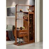 乌金木玄关间厅柜屏风隔断客厅隔墙柜全实木入户门厅柜现代新中式