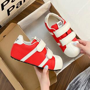 推荐魔术贴丑萌贝壳头德训面包鞋女2025新款春秋百搭厚底休闲运动