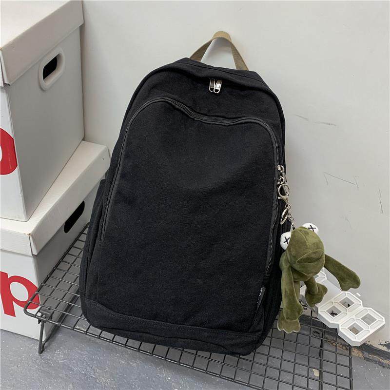 推荐书包女初中生高中生原宿大容量学院风双肩包男大学生休闲帆布