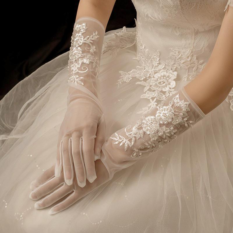 新品法式复古蕾丝长款手套