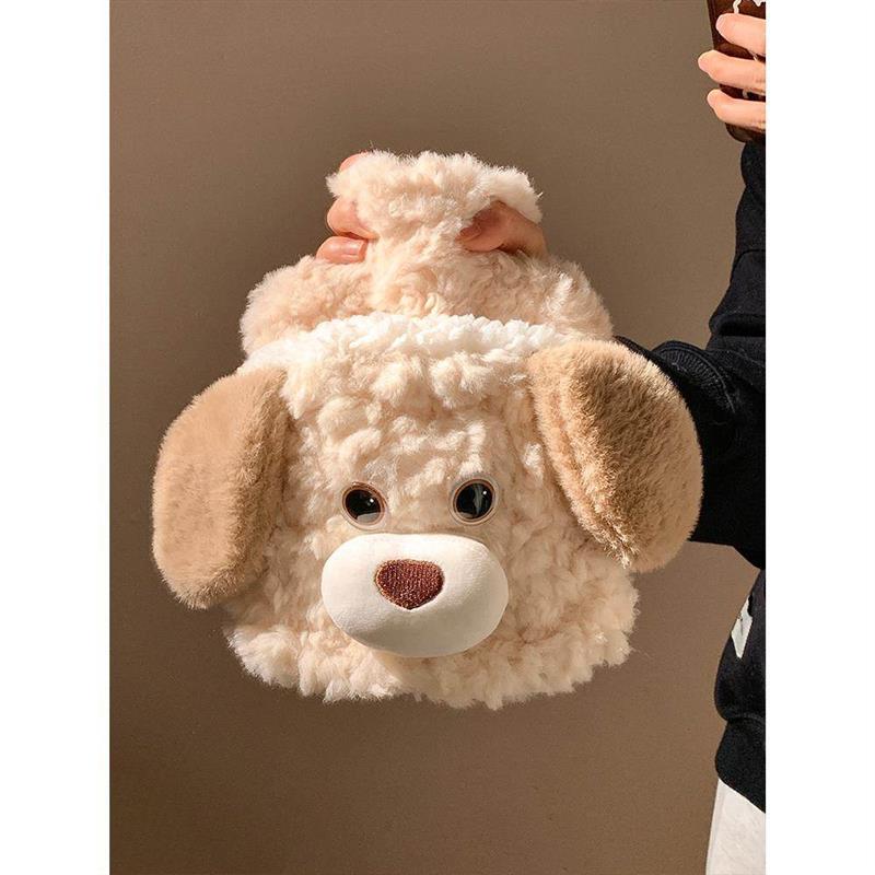 可爱小狗毛绒可插手注水防