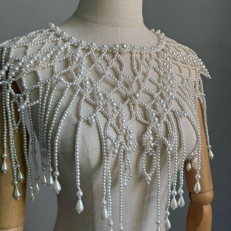 珍珠披肩中东风礼服配饰宴