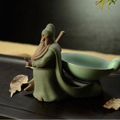茶宠茶盘摆件关羽单刀赴