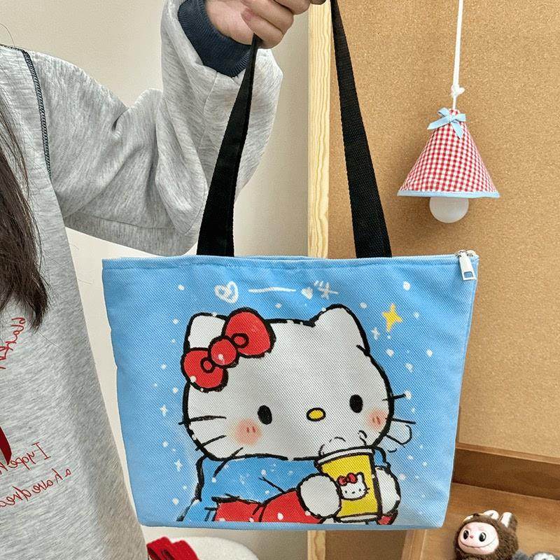 推荐藏青牛仔色苹果帆布包ins大学生上课通勤大容量包包上班手提