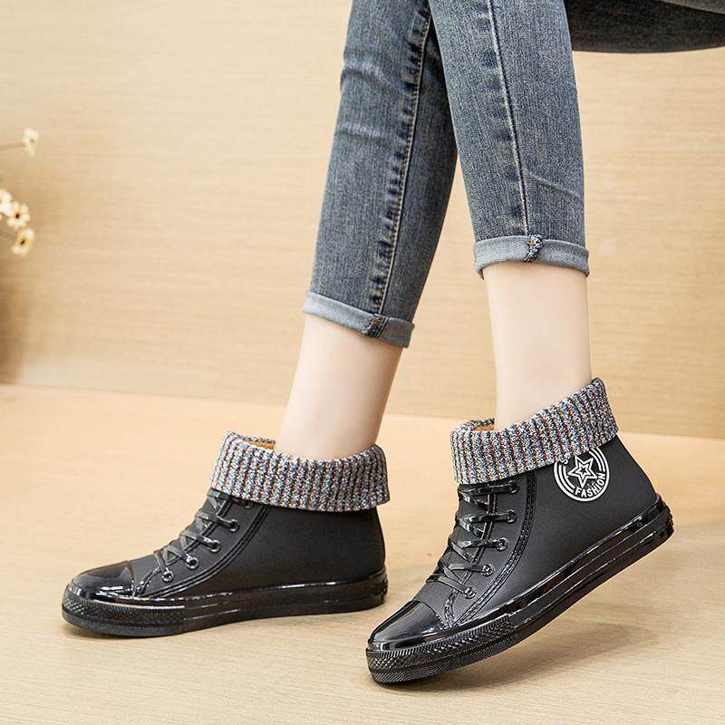 推荐防滑防水雨鞋耐磨甜美中低筒防水鞋时尚女雨靴短筒四季软底胶