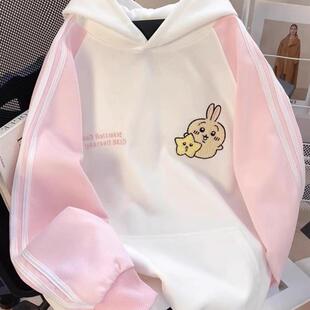 12岁女大童粉色连帽卫衣15初中学生13少女孩秋季新款宽松休闲上衣