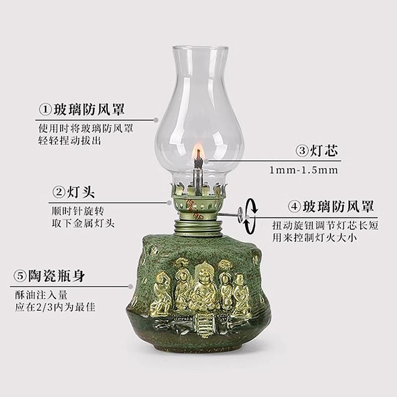新品创意敦煌千佛陶瓷酥油灯文创三星堆家居复古供佛灯中式茶室摆