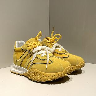 夏季 女轻便软底复古运动鞋 透气7cm内增高老爹 厚底休闲阿甘鞋 推荐