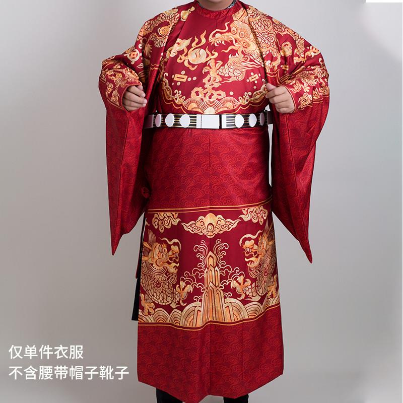 推荐炎蔻明制圆领袍男士汉