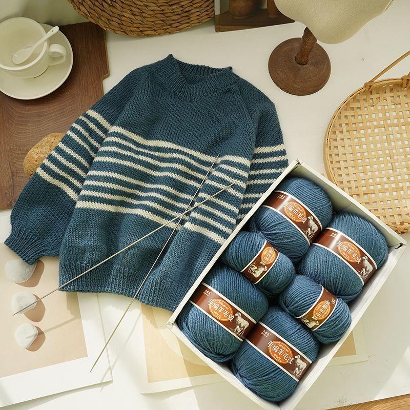 毛线中粗线织毛衣手工编织