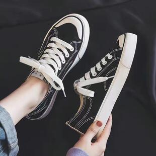 学生2026夏季 女ins帆布鞋 新款 潮韩版 子学院风 推荐 百搭布鞋 小白鞋