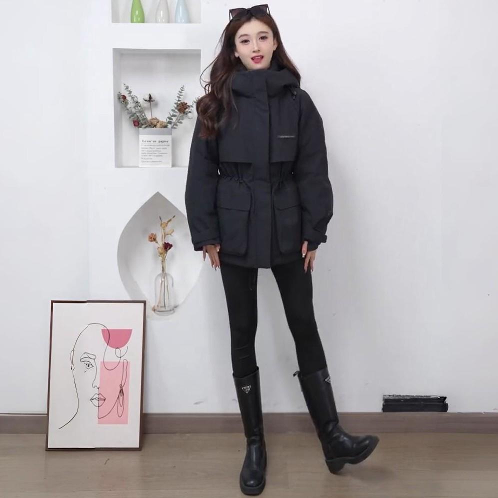 极速小个子派克服女士冬装羽绒服新款时尚加厚白鸭绒冲锋衣中长款