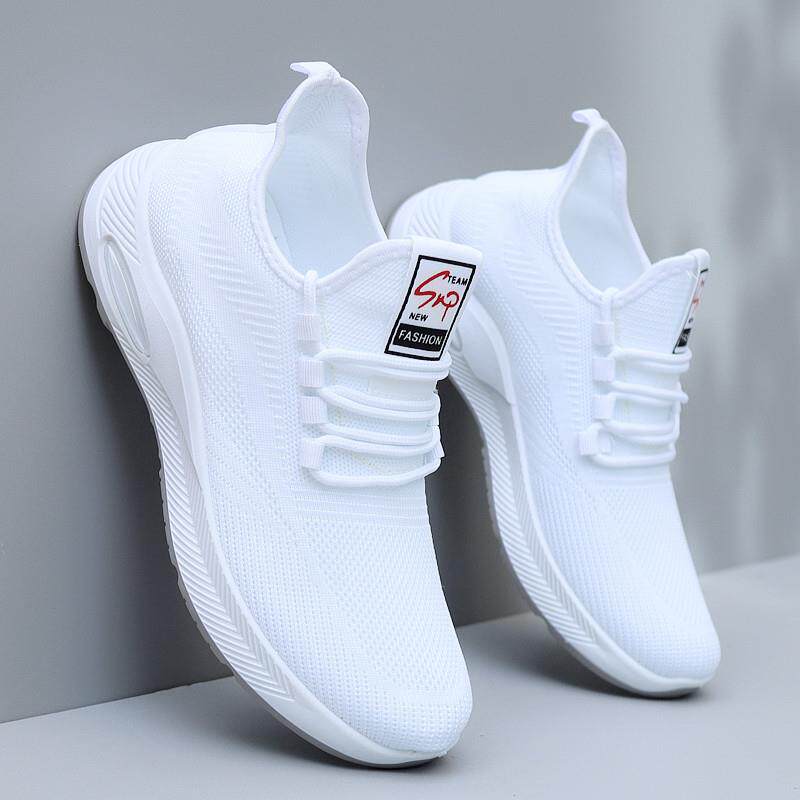 推荐大红色男鞋2026春夏季透气网面休闲鞋运动鞋潮鞋软底防臭跑步