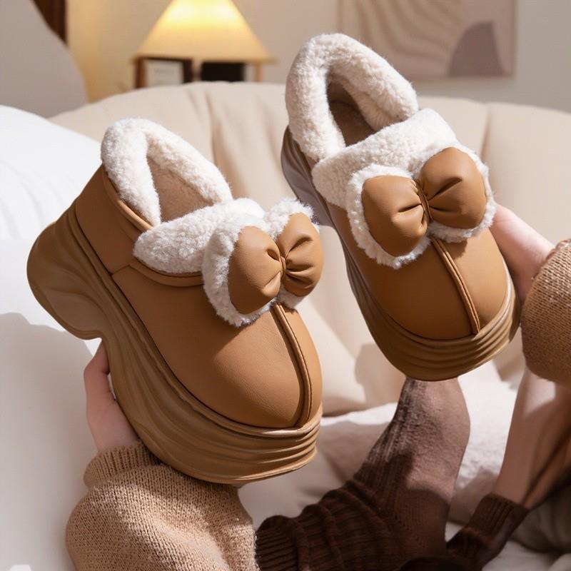 防水棉拖鞋女款秋冬季厚底