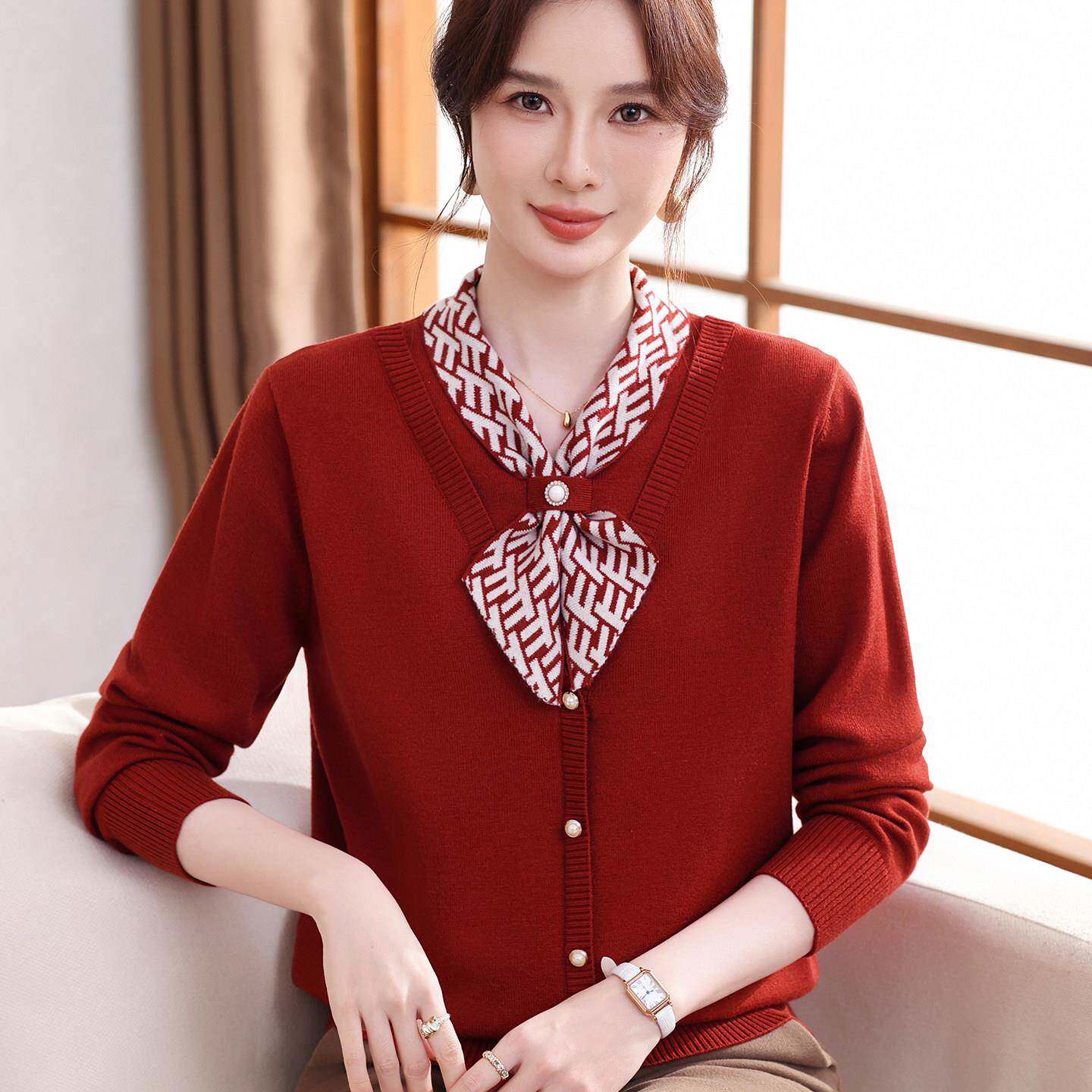 极速2026妈妈春装新款毛衣时尚减龄上衣中老年女装春秋针织打底小
