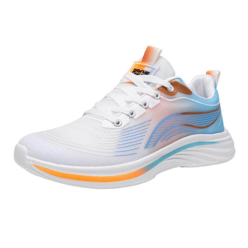 推荐男鞋新款青春潮流网面透气运动鞋炫彩轻便防滑耐磨软底休闲跑