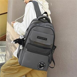 推荐书包男初中生高中大学生女生轻便软高颜值双肩包休闲护脊电脑